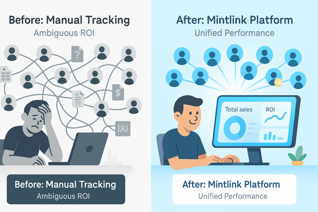 Mintlink dashboard for managing influencer marketing performance and ROI in India