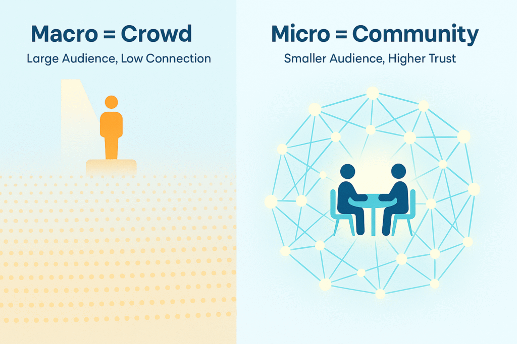 micro-influencer community engagement vs macro-influencer crowd