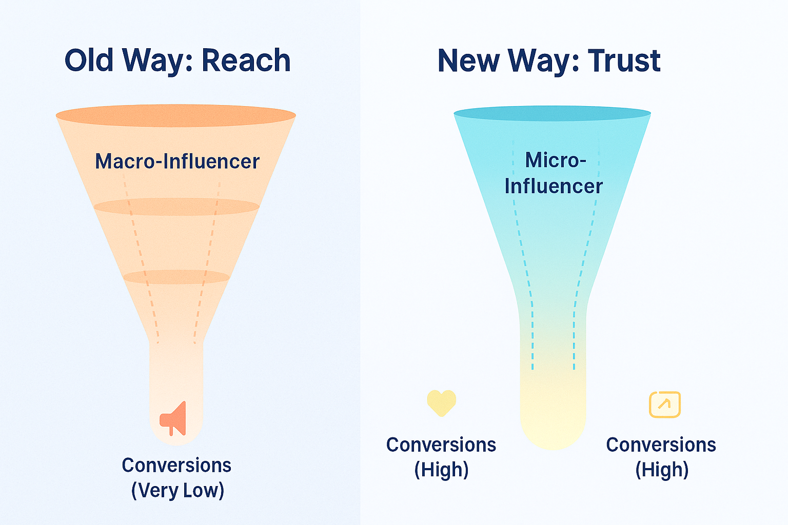 micro-influencer trust funnel vs celebrity reach funnel 2026