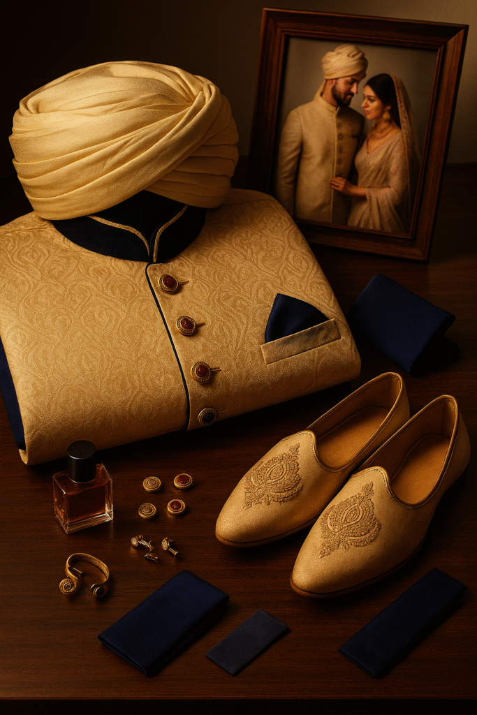 Indian groom and couple fashion layout
